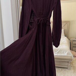 Son de Flor Deep Purple Linen Dress